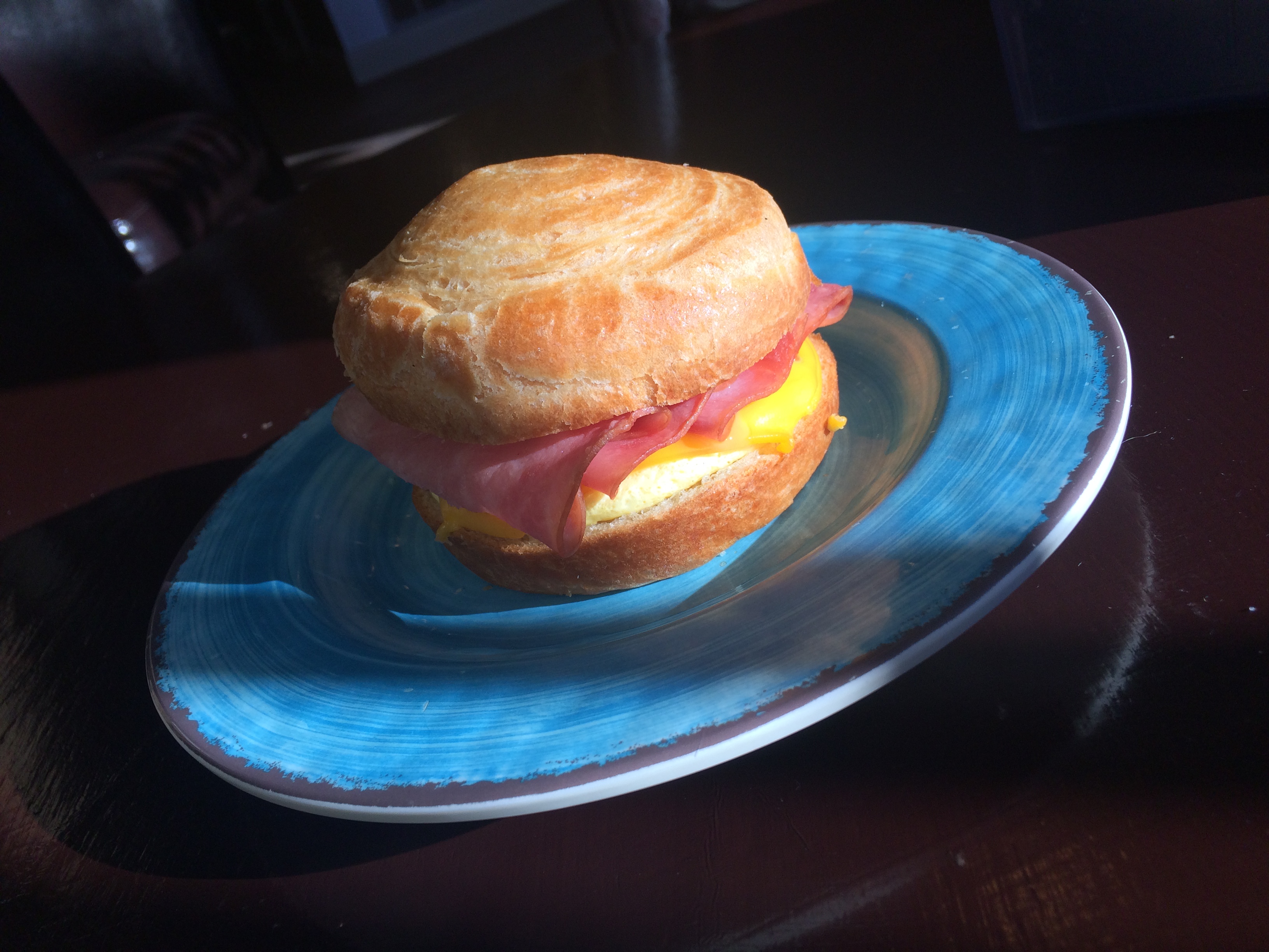Ham egg and cheese breakfast sandwiches