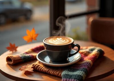 White chocolate chai with pumpkin cold foam