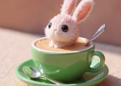 Fluffy Bunny Latte: Strawberry and marshmallow with marshmallow cold foam