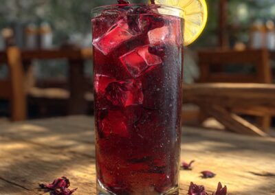 Raspberry and hibiscus, scarlet colored