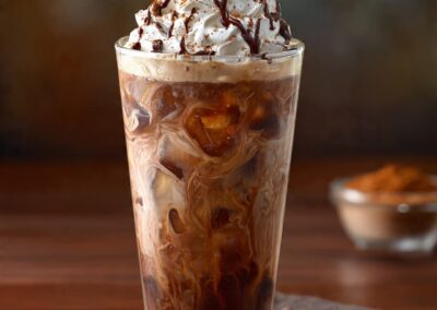 Chocolate chai with chocolate cold foam